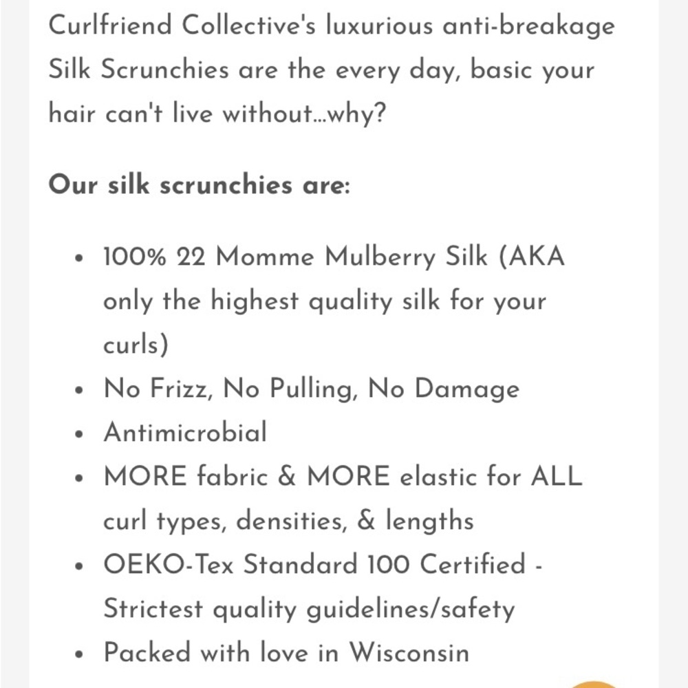 Curlfriend Collective XL silk scrunchie, New with Box - Picture 5 of 6